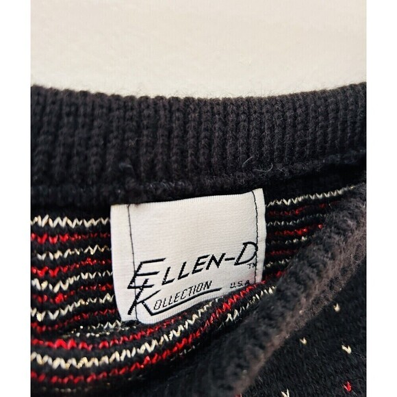 Ellen-D Kollection Vintage Sweater Knit Heart Tinsel Sparkle Pencil Skirt Sz Sm - Picture 4 of 4